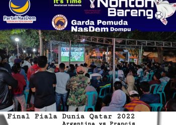 Final Argentina Vs Prancis, Garda Pemuda Nasdem Nobar di Taman Kota