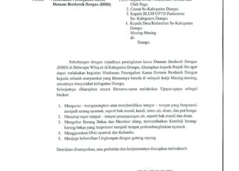 Surat Edaran Bupati Dompu Tentang Pencegahan DBD