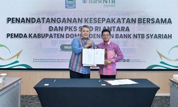 Bupati Dompu – Plt Dirut Bank NTB Syari’ah Tandatangani MoU Digitalisasi Penerapan SP2D
